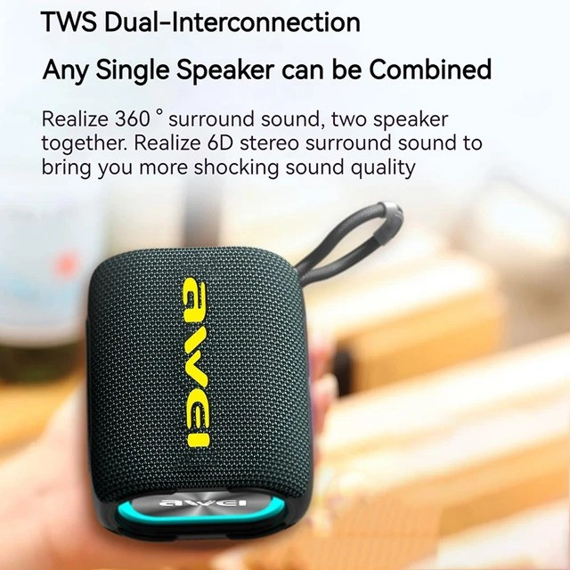 Awei Y382 IPX7 Waterproof Mini Portable Outdoor Bluetooth Wireless Speaker