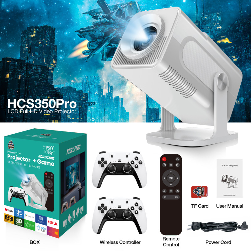 HCS350 Pro 4K Android Smart Wi-fi 1080P Home Theater Projector