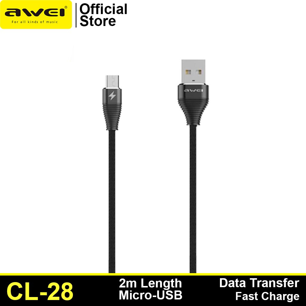 AWEI CL-28 MicroUSB Fast Charging Data Cable(2 Meter/200cm)