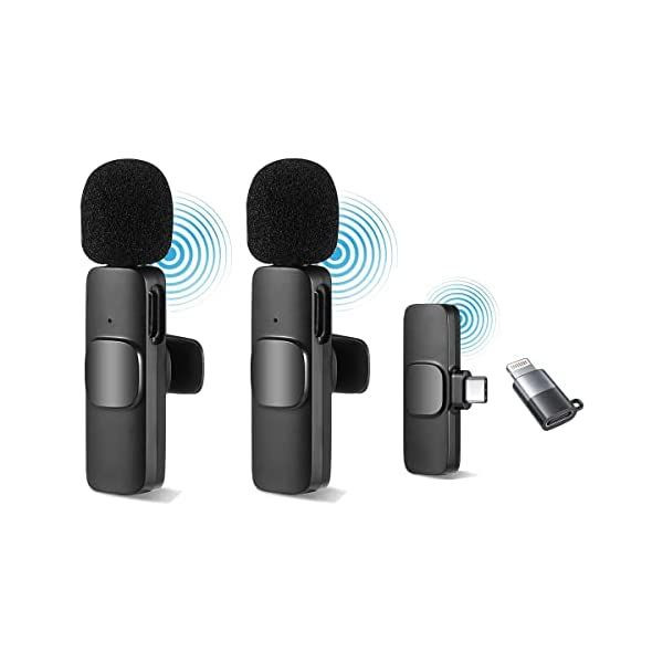 K9 Dual Wireless Microphone with iPhone Device Adapter