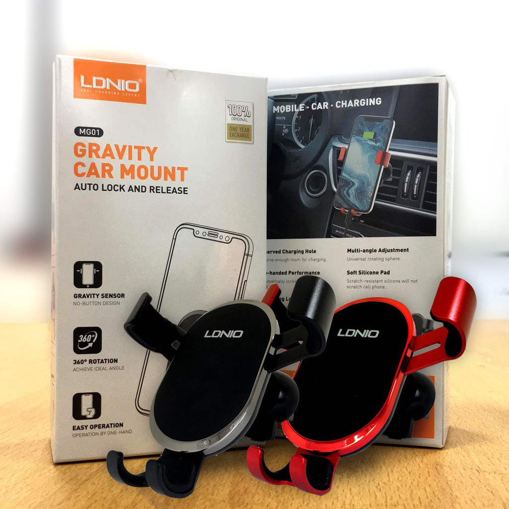 LDNIO MG01 Gravity Auto Lock and Release Car Mount Phone Holder